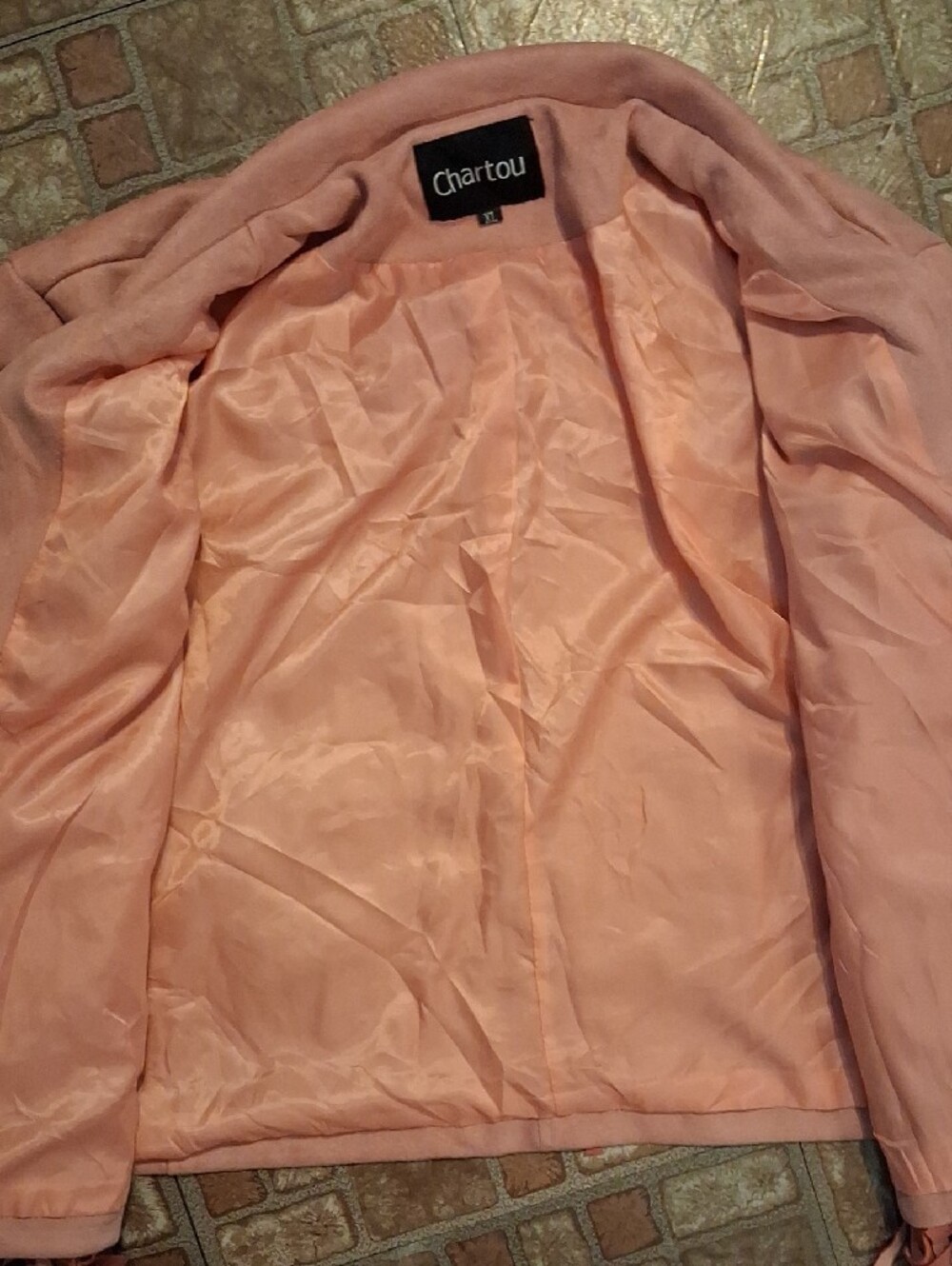 Pink Fringe Faux Suede Jacket Size Xlarge - Picture 3 of 4